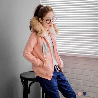 Faux Fur Trim Hoodie