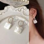 Rhinestone Hoop Square Earrings