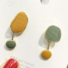 Non-matching Irregular Dangle Earring Yellow & Green - One Size