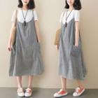 Check Strappy Midi A-line Dress Check - Black & White - One Size