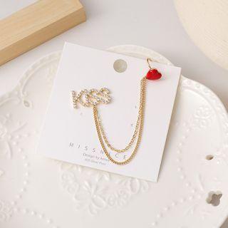 Letter Heart Ear Cuff Earring 1 Pr - Gold - One Size