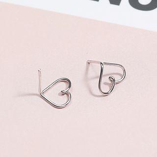925 Sterling Silver Wirework Heart Earring