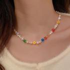 Floral Bead Necklace Necklace - White - One Size