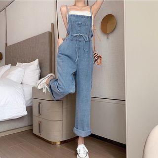 Loose Fit Denim Dungaree Pants / Camisole Top