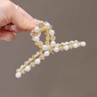 Faux Pearl Rhinestone Alloy Hair Clamp Gold - One Size