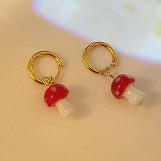 Mushroom Ceramic Alloy Dangle Earring Jml5037 - 1 Pair - Mushroom - Red - One Size