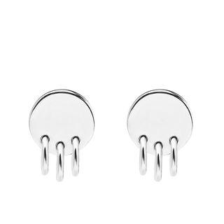 925 Sterling Silver Disc Dangle Earring As Shown In Figure - One Size