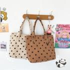 Dotted Corduroy Tote Bag