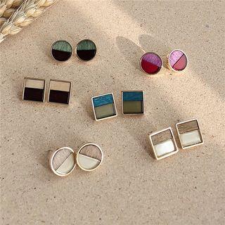 Color Panel Square / Circle Earring