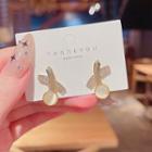 Cross Rhinestone Cat Eye Stone Dangle Earring 1 Pair - E4188 - Gold - One Size