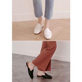 Square-toe Backless Loafers