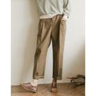 Band-waist Stitched Baggy-fit Pants