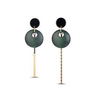 Personalized Hollow Asymmetric Green Earrings