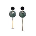 Personalized Hollow Asymmetric Green Earrings