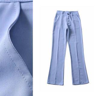 High-waist Slit Boot Cut Pants