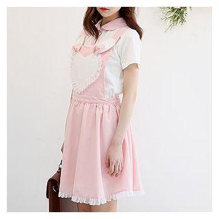 Rabbit-ear Heart-appliqu  Jumper Dress