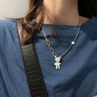925 Sterling Silver Bear Pendant Necklace 925 Silver - Bear Necklace - One Size