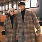 Couple Matching Notch-lapel Double-breasted Plaid Coat