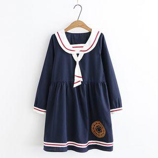 Long-sleeve Embroidered Mini Dress As Shown In Figure - One Size