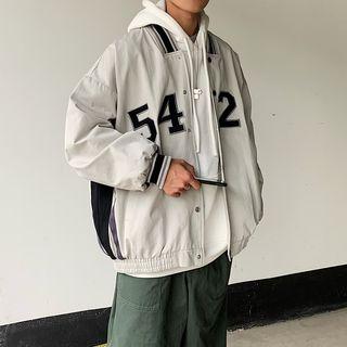 Printed Letter Striped Jacket