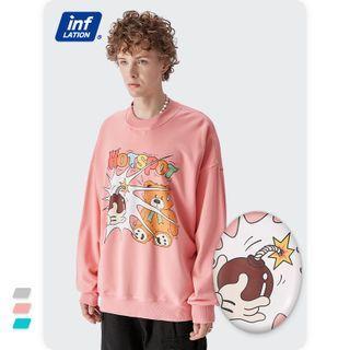 Cartoon-print Loose Sweatshirt