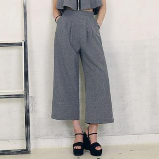 Pintuck Wide-leg Pants