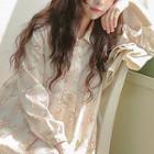 High-waist Rosette Shirtdress