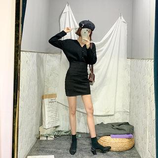 Tiered Denim Miniskirt