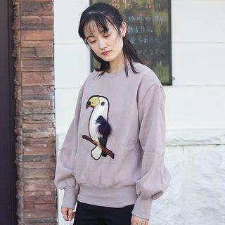 Parrot Embroidery Sweatshirt