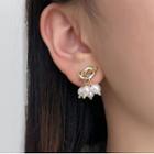 Faux Pearl Knot Drop Earring 1 Pair - 14k Gold - White - One Size
