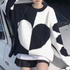 Heart Sweater Black & White - One Size