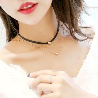 Rhinestone Layer Choker