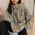 Leopard Loose-fit Hoodie As Figure - One Size