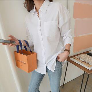 Button-cuff Boyfriend Shirt