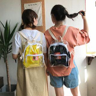 Set: Clear Backpack + Cat Print Drawstring Bag