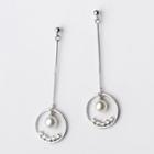 Hoop Drop Faux Pearl Earring