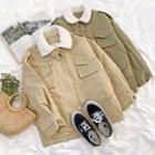 Long-sleeve Fleece Trim Cargo Jacket