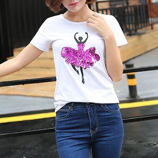Ballerina Print Short-sleeve T-shirt