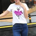 Ballerina Print Short-sleeve T-shirt