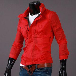 Hooded Slim-fit Zip-up Jacket