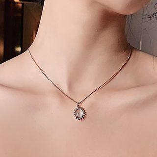 Cat Eye Stone Necklace As Shown In Figure - One Size