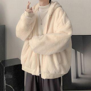 Reversible Hooded Fleece Zip-up Jacket