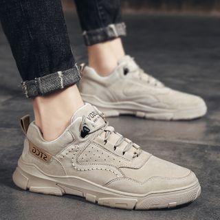 Velvet Platform Lace Up Sneakers