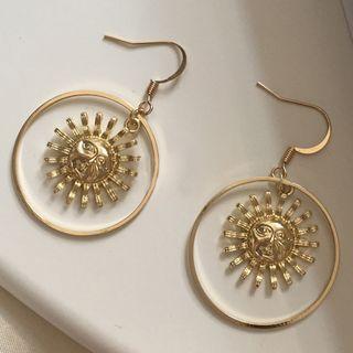 Sun Hoop Earring 1 Pair - K70 - Sun - One Size