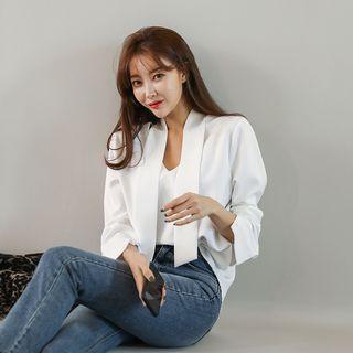 Inset Scarf Two-way Blouse