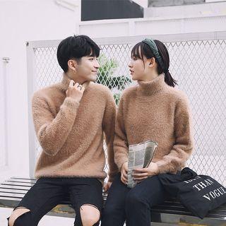 Couple Matching Turtleneck Plain Sweater