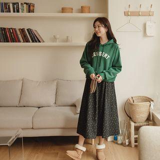 Raglan Letter Napped Hoodie
