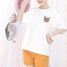 Cat Embroidered Elbow-sleeve T-shirt