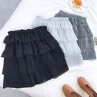 Glitter Ruffled-trim High-waist Skirt