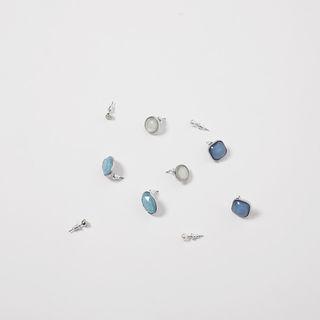 Set Of 5: Faux-gem Earrings